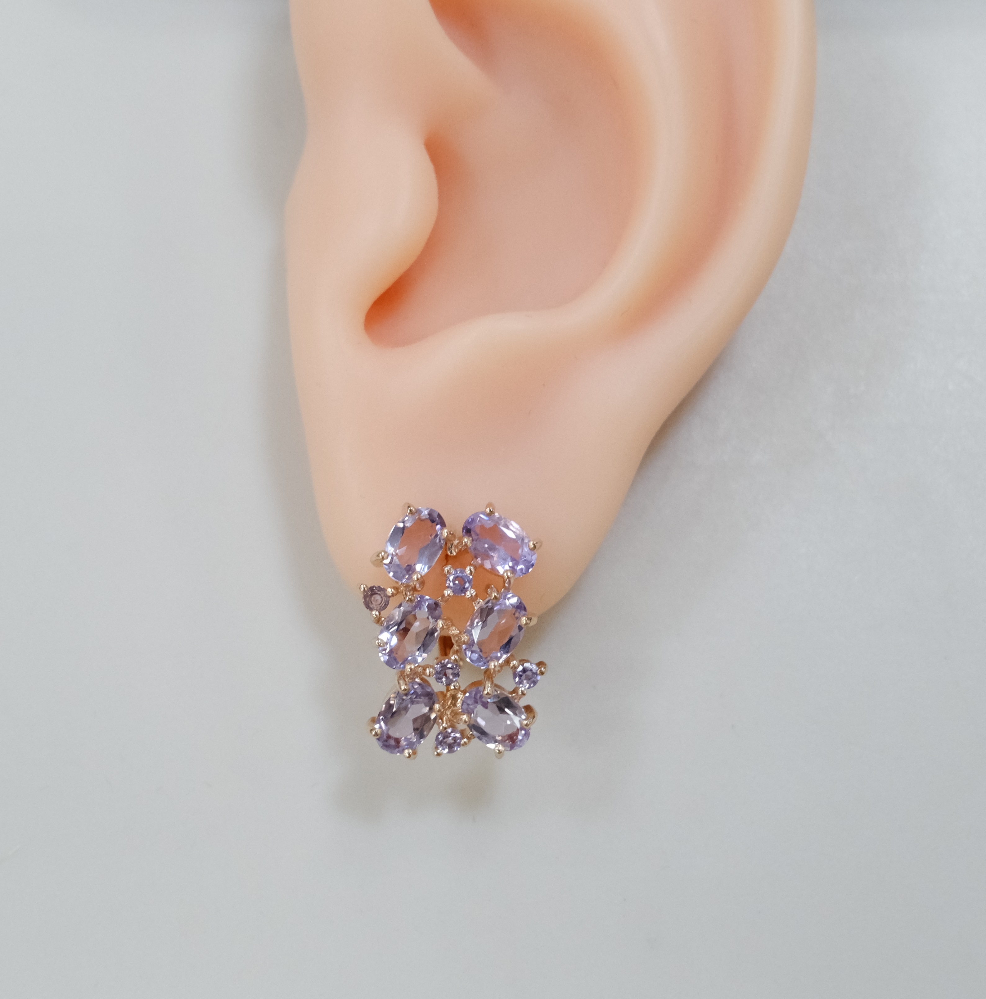 Серебряные серьги с аметистами